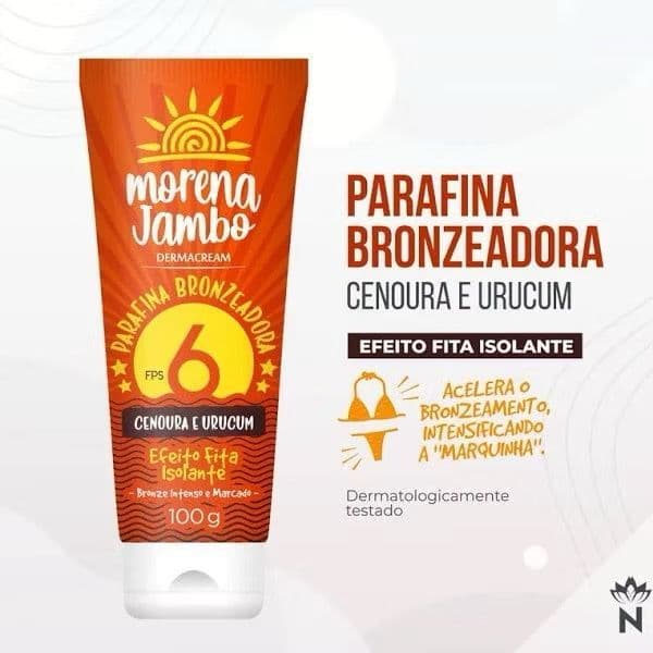 Parafina Bronzeadora Morena Jambo 100g FPS 6 – Efeito Bronzeado Marcante