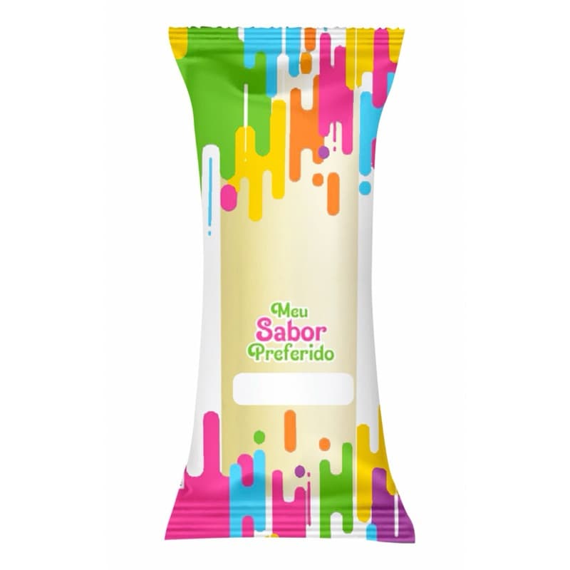 Embalagem Higiênica Geladinho Picole 7x19cm Sacolé Dindin Multicor