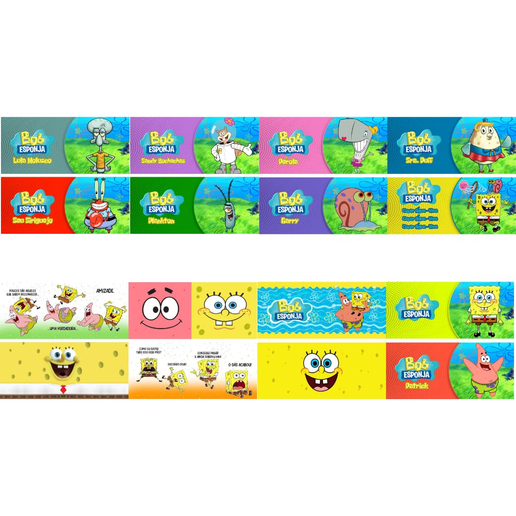 32 Estampas  Prontas Bob Esponja Patrick Garry Lula Molusco