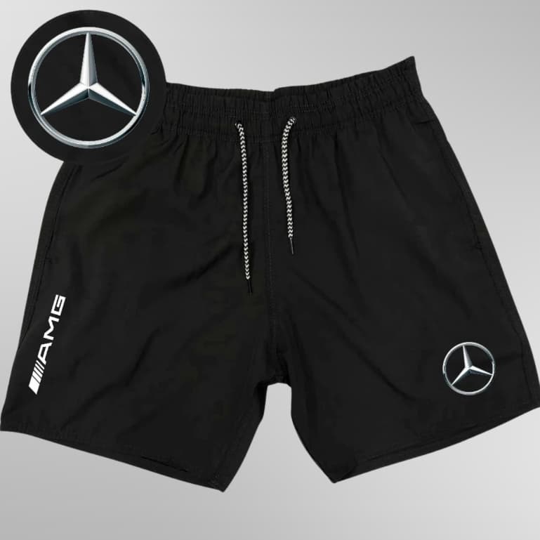 Bermuda Esportiva de Elastano Masculina - MERCEDES - Academia Corrida Skate Basquete Otaku