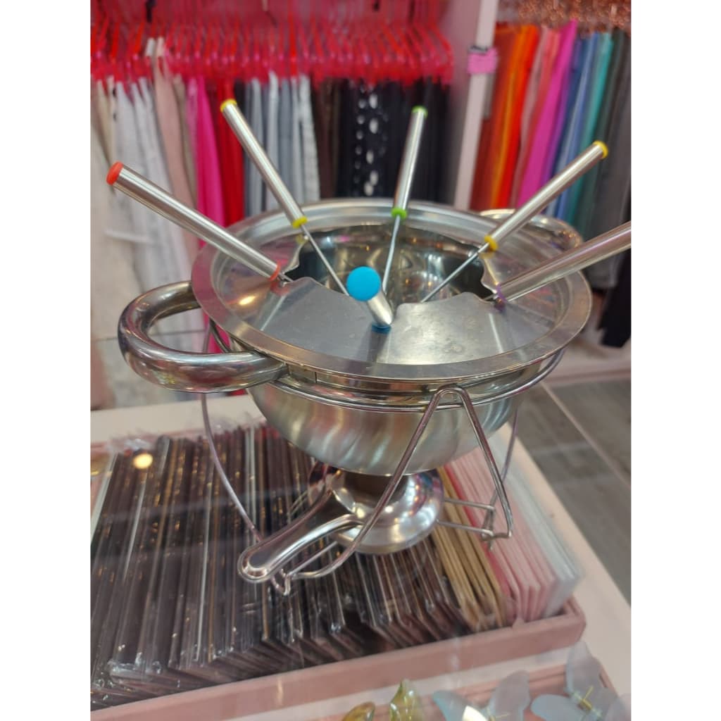 panela  Aparelho De Fondue 10 Peças De Aço KIT 1 Ate 6 Pessoas