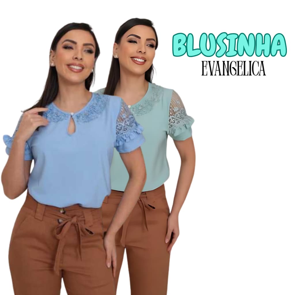 Blusa Gorgette Crepinho Feminina Com Manga Tule E Poá