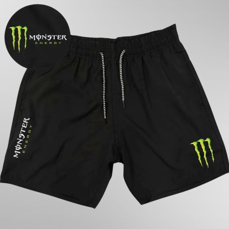 Bermuda Esportiva de Elastano Masculina - MONSTER 02 - Academia Corrida Skate Basquete Otaku