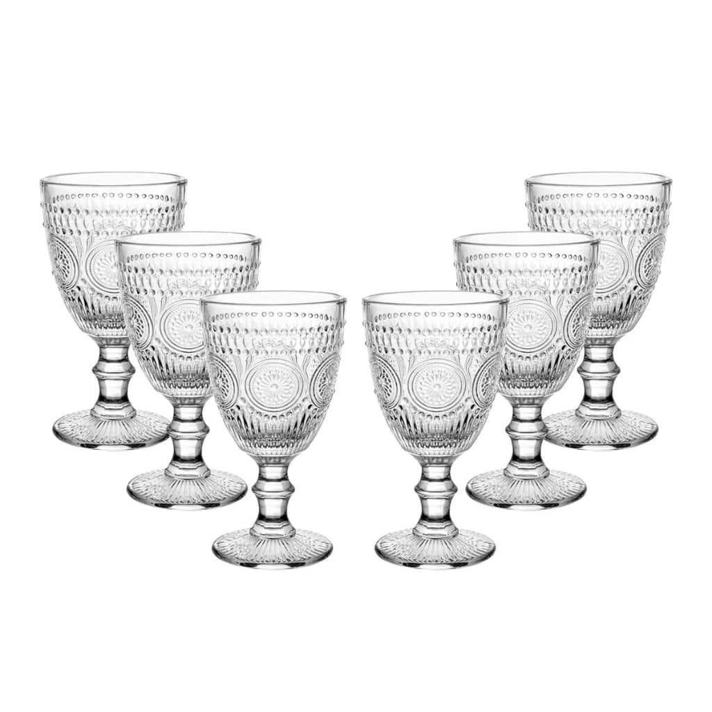 Conjunto 6 Taças de Vidro Transparente 310 ml com Design Mandala – Elegância e Sofisticação para Servir Seus Drinks