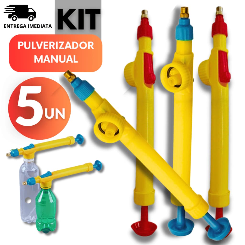 Pulverizador Manual Acoplável Garrafa Pet Pressão Borrifador Com Mangueira Bico Jato Regulável