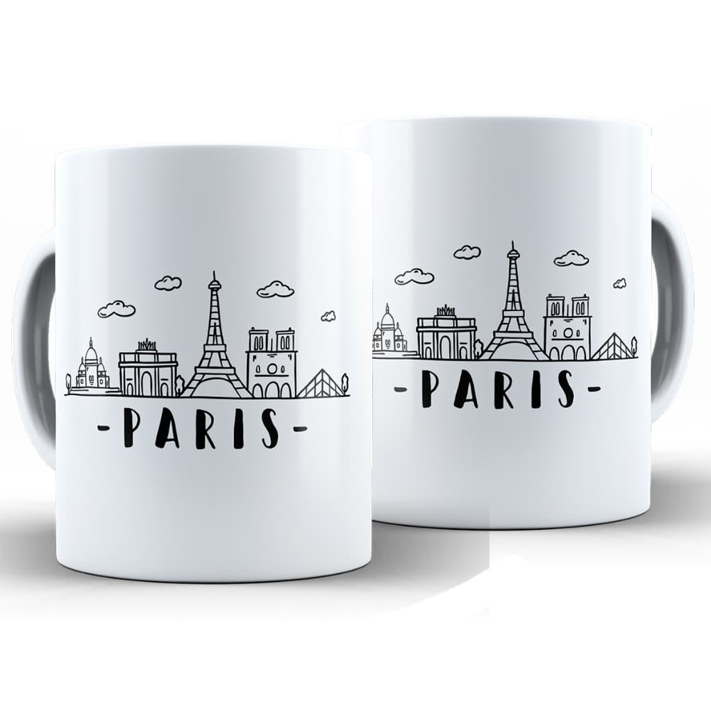 Caneca Paris Divertida + Caixa - Xícara 325ML Cerâmica