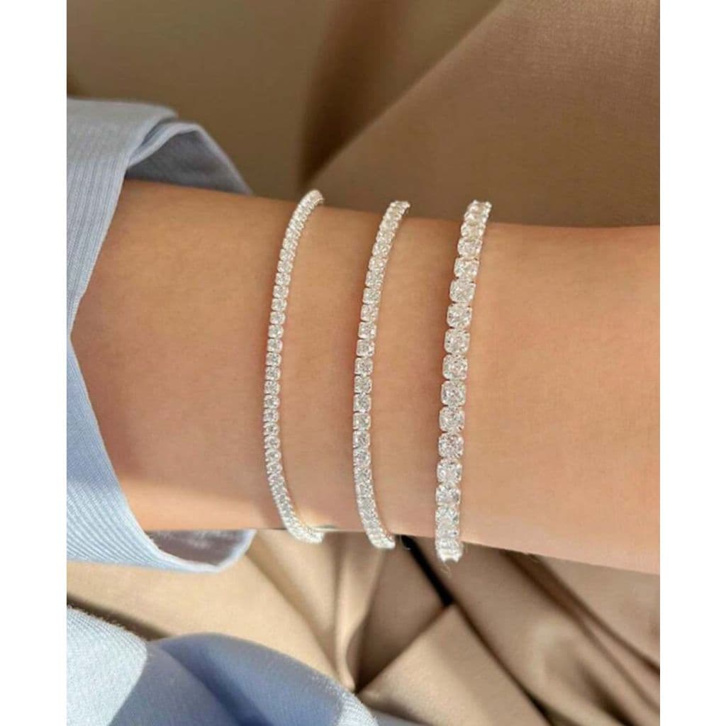 Kit 3 Pulseira riviera banha a prata 295