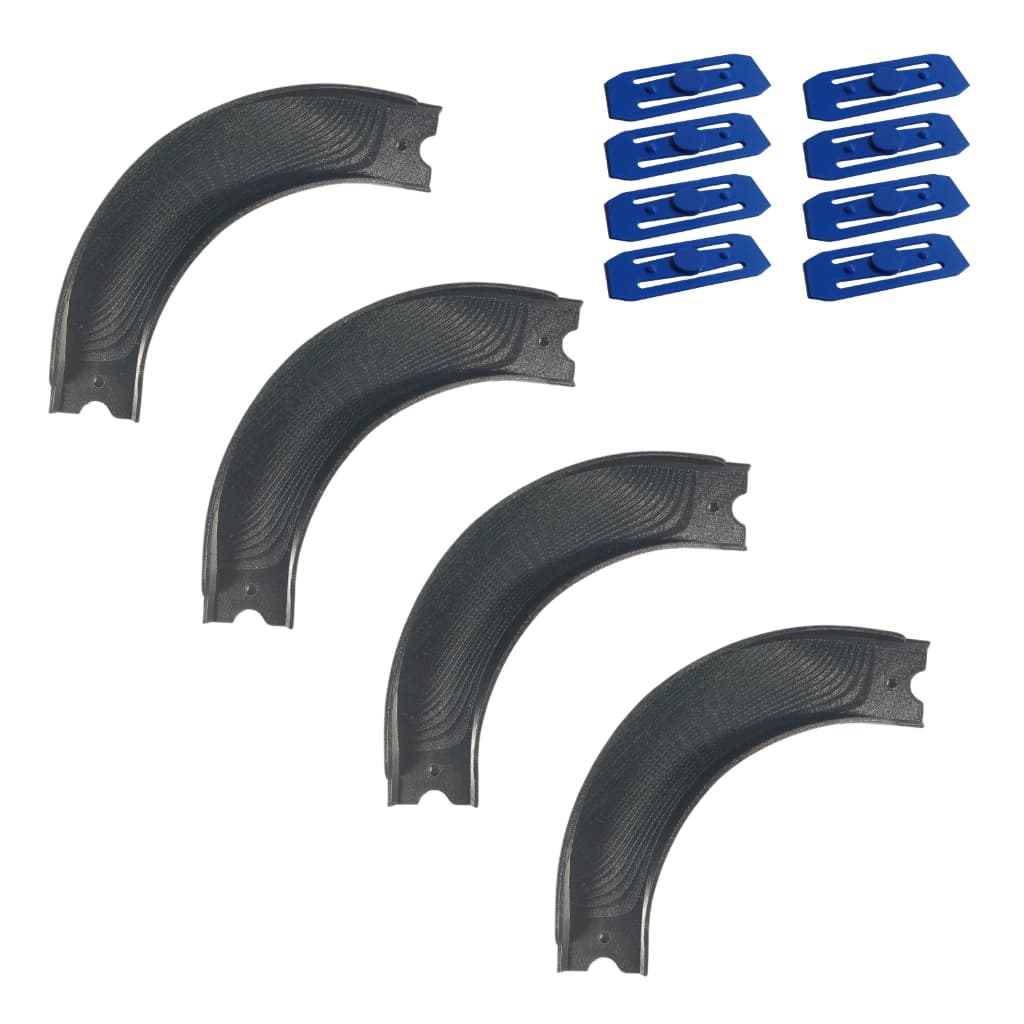Pista Curva 90° para Carrinhos Escala 1:64 Preta