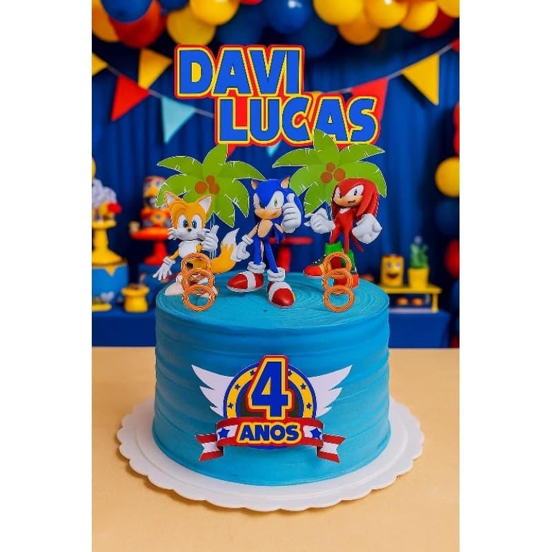 topo de bolo Sonic