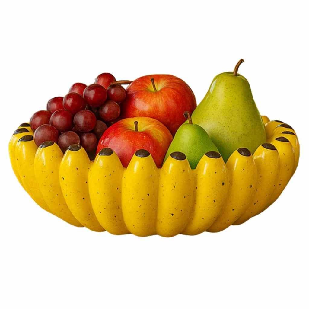 Fruteira De Banana Ceramica Grande Decorativa Organizadora De Cozinha Premium