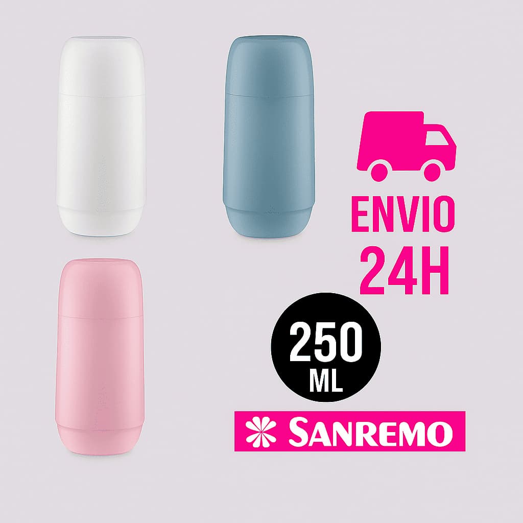 Garrafa Térmica Sanremo 250ml – Mantém Bebidas 12h Frias e 6h Quentes