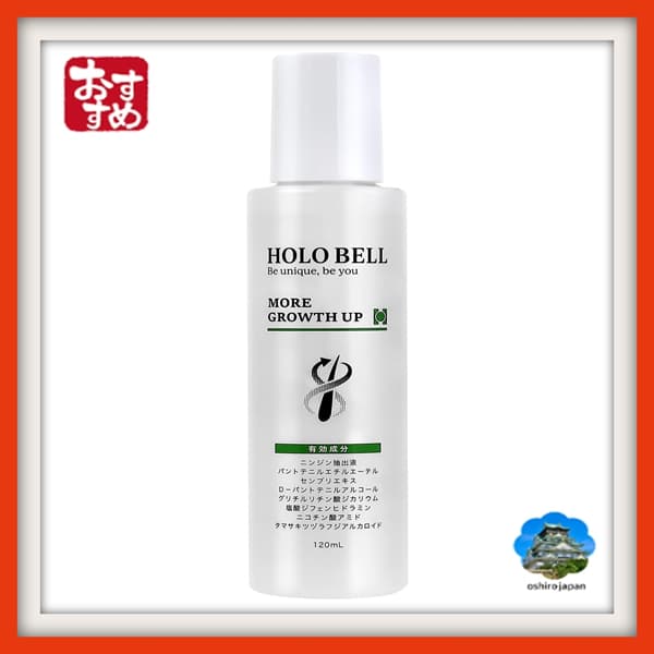 [Direto do Japão] HOLO BELL More Growth Up Tônico para Crescimento Capilar, Medicamentoso, para Homens e Mulheres, Unissex, 120ml, Quase-medicamento, 8 Ingredientes Ativos, Fabricado no Japão, Suprimento para 2 Meses