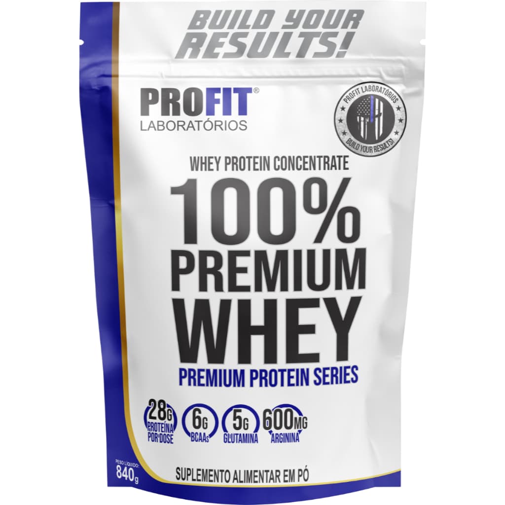 Whey Protein Concentrado 100% Premium Whey 28g Por Dose Refil 840g