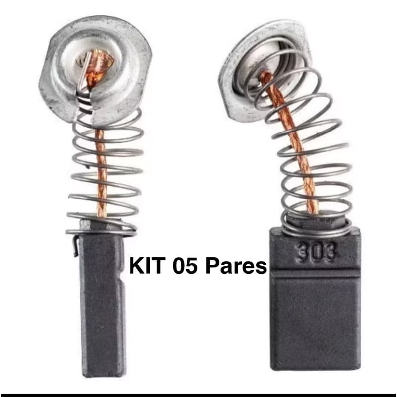 KIT COM 05 PARES (10 Peças) ESCOVA DE CARVAO  PARA SERRA MARMORE 4100NH CB 303
