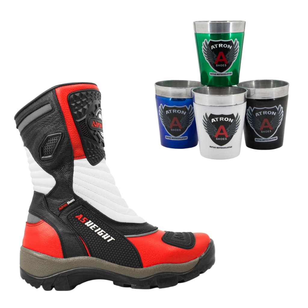 Kit Bota Para Motociclista Com 9 Cm De Altura + Copo Termico 260ml