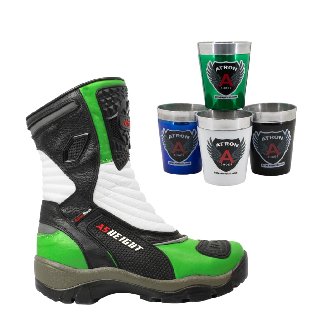 Kit Bota Para Motociclista Com 9 Cm De Altura + Copo Termico 260ml