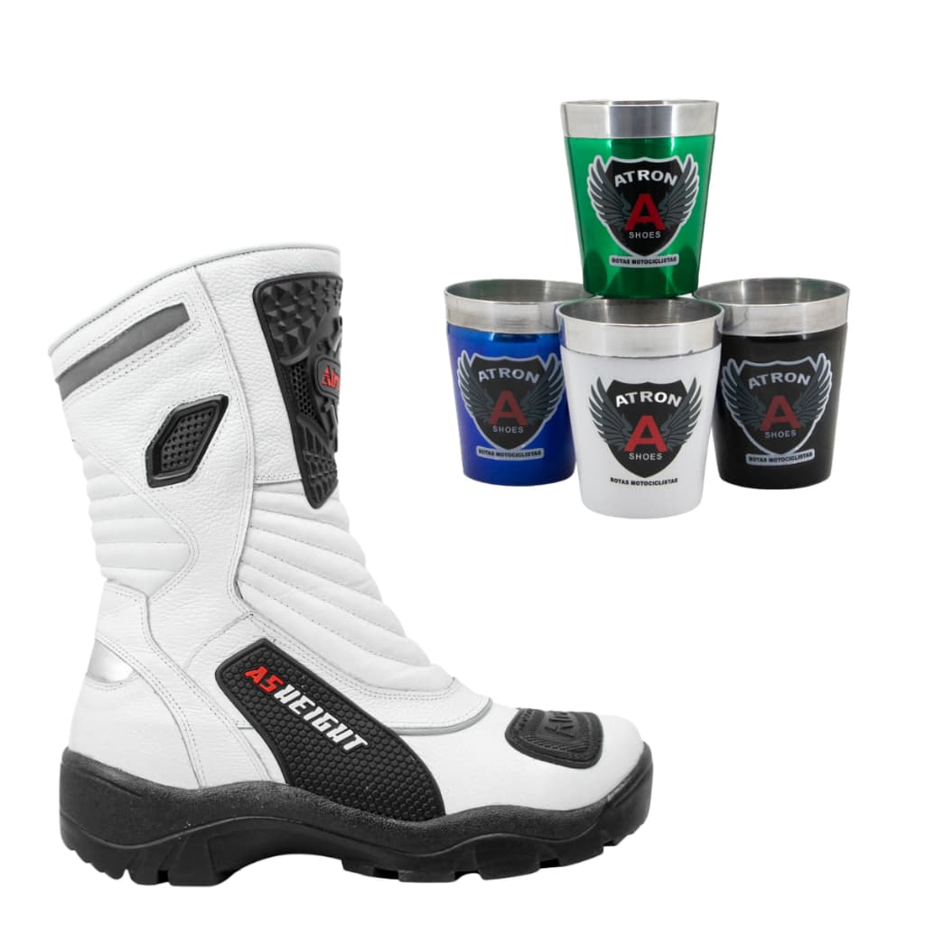 Kit Bota Para Motociclista Com 9 Cm De Altura + Copo Termico 260ml