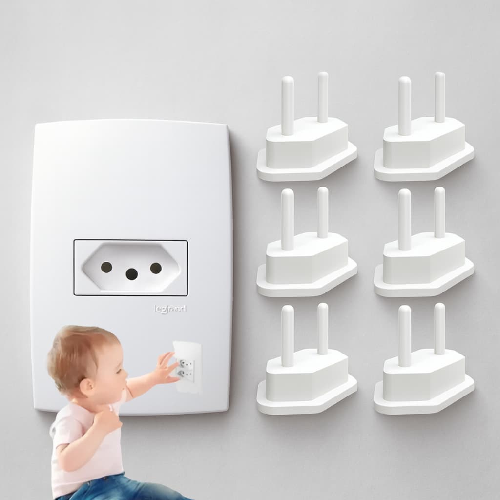 Kit Protetor Tomada Bebê Segurança Contra Choque Elétrico Proteção Interruptor