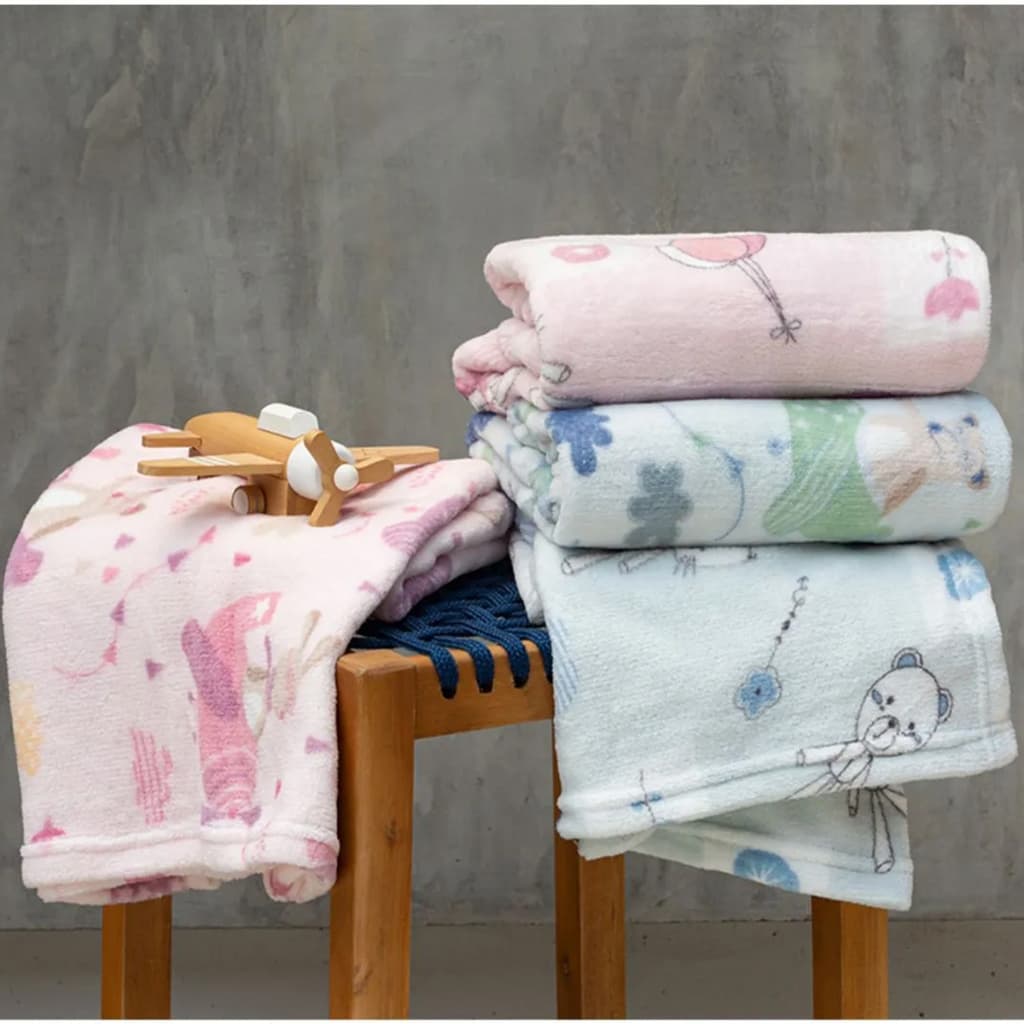 Manta Cobertor Bebe Infantil Microfibra Antialérgico Estampado Enxoval Recém Nascido Kit Maternidade