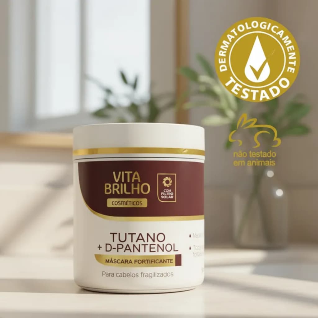 Máscara Fortificante Tutano + D-pantenol Hidratação Profunda Cabelos Danificados Vita Brilho 500g