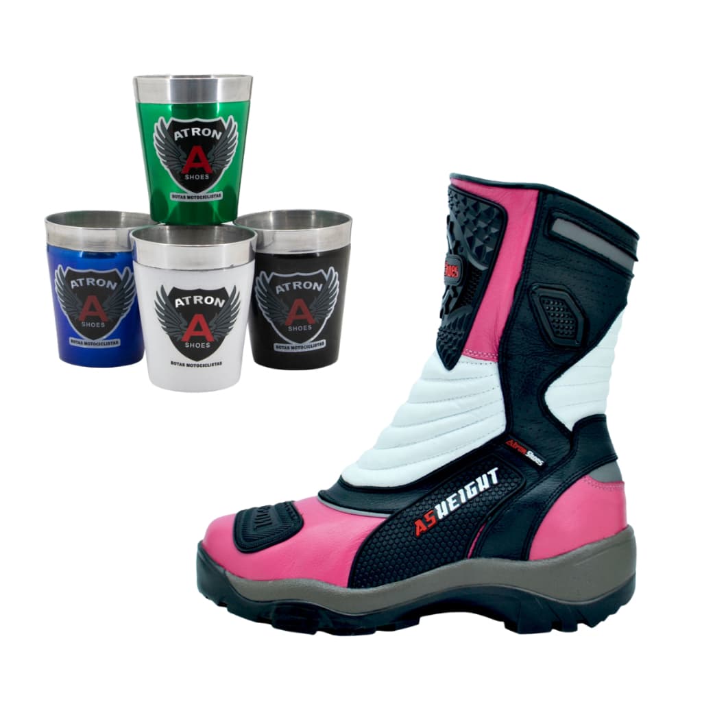 Kit Bota Para Motociclista Com 9 Cm De Altura + Copo Termico 260ml