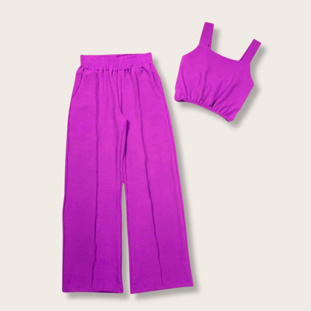 Conjunto Duna Juvenil Feminino – Calça e Cropped Estilo Blogueirinha
