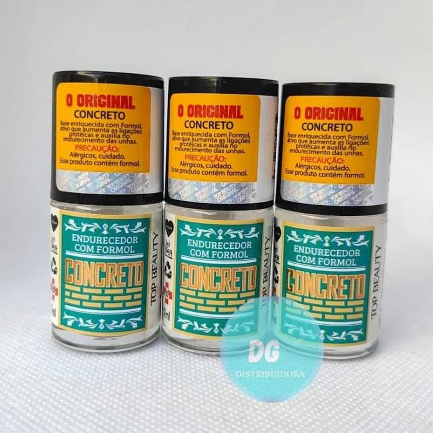 Kit com 3 Bases Concreto Endurecedor Sos Unhas Top Beauty