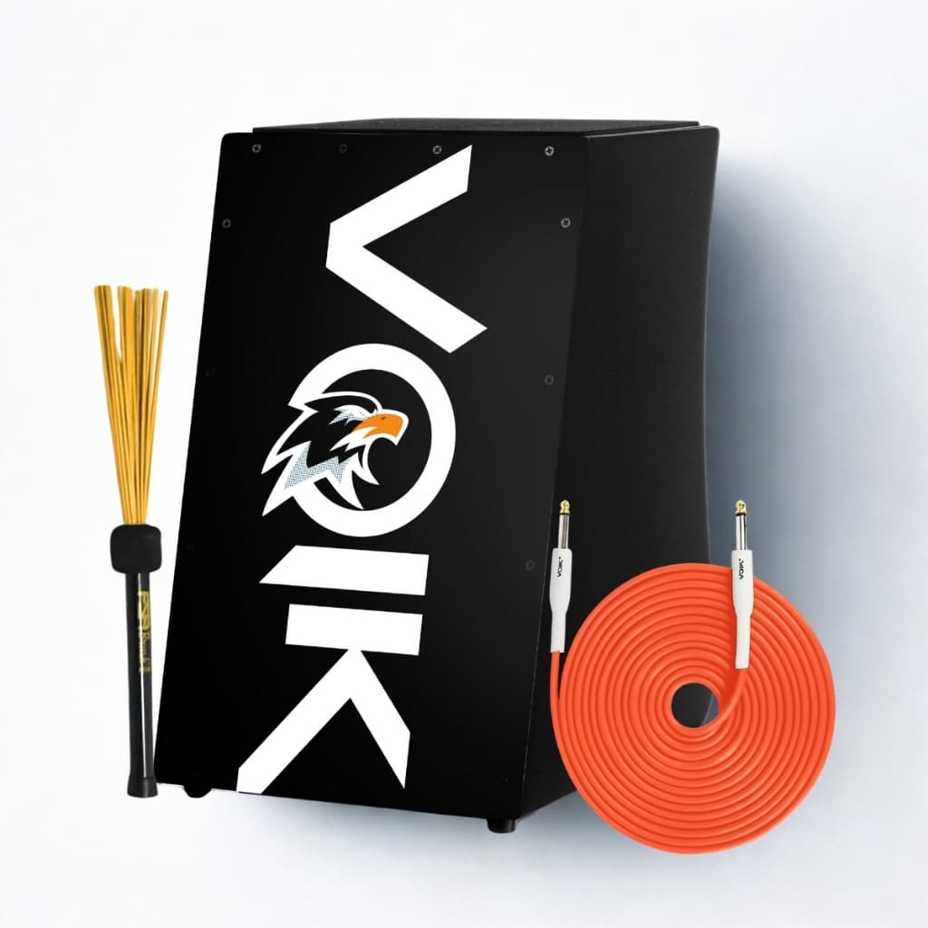Cajon Elétrico Preto Com Vassourinha STD Lite C83  Voik By FSA