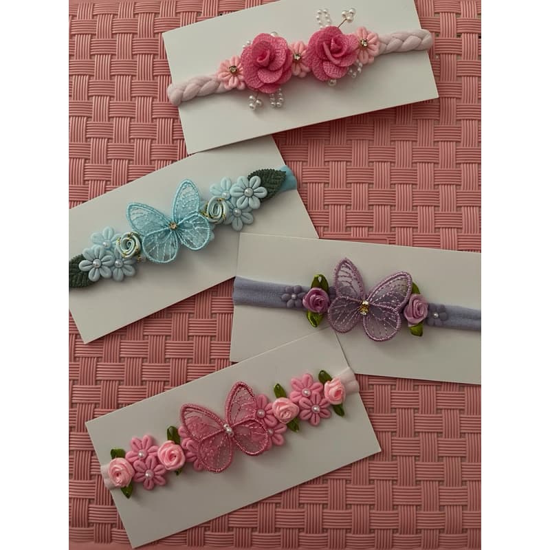 Kit de tiaras em meia de seda | Tiaras infantis | Acessórios menina