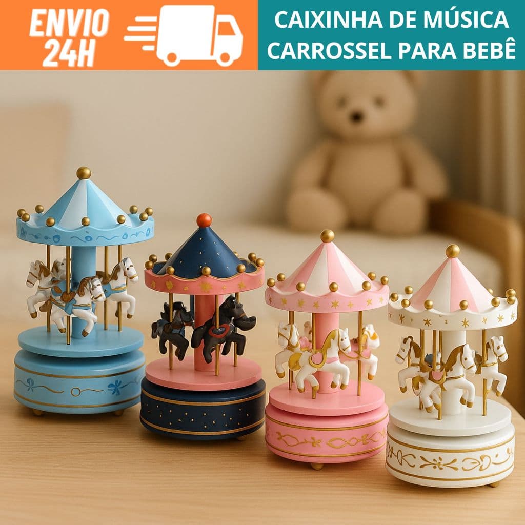 Caixa de Música Carrossel Musical Caixinha De Música Para Bebê