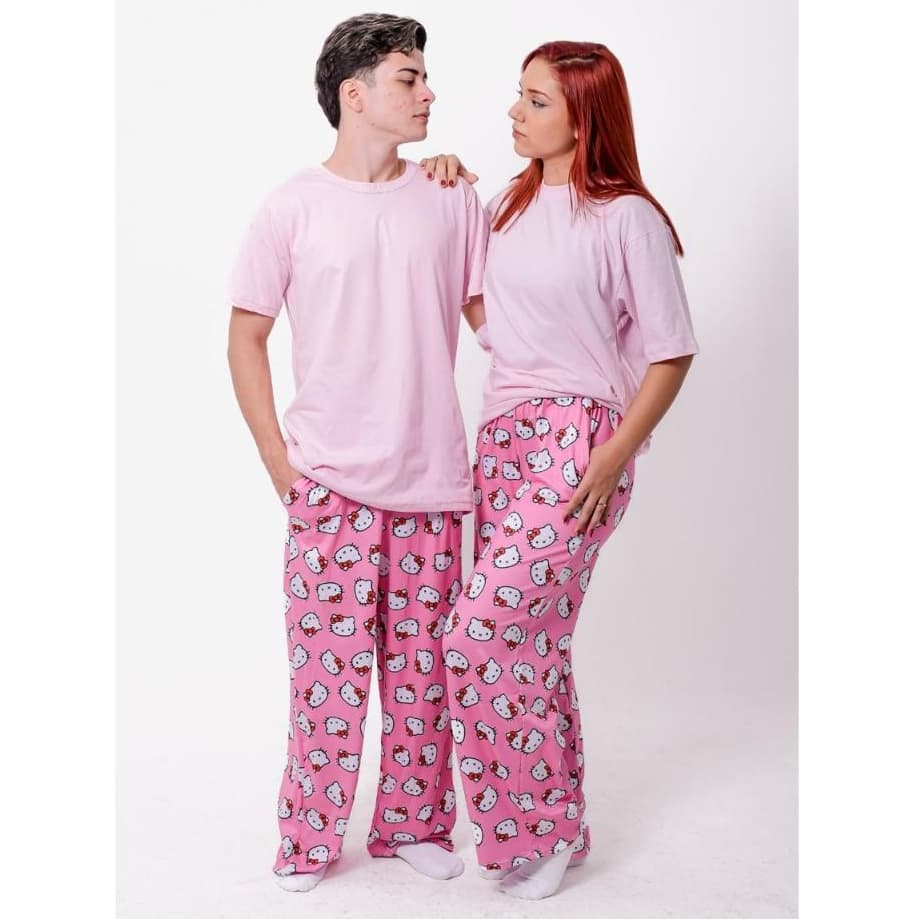 Kit Pijama calça e camisa Conforto e Estilo para combinar com seu amor personalização em DTF