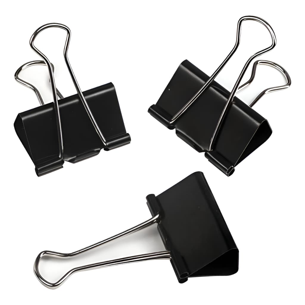 Clips Prendedor De Papel Preto 25mm C/15un - Clips Prendedor de Folha