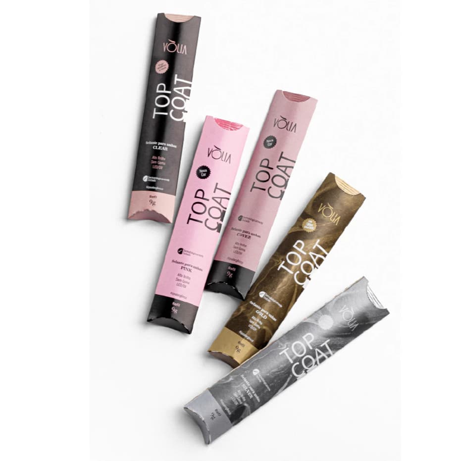 Top Coat Vòlia Refil Sachê 9g – Brilho Intenso | Longa Duração | Sem Goma