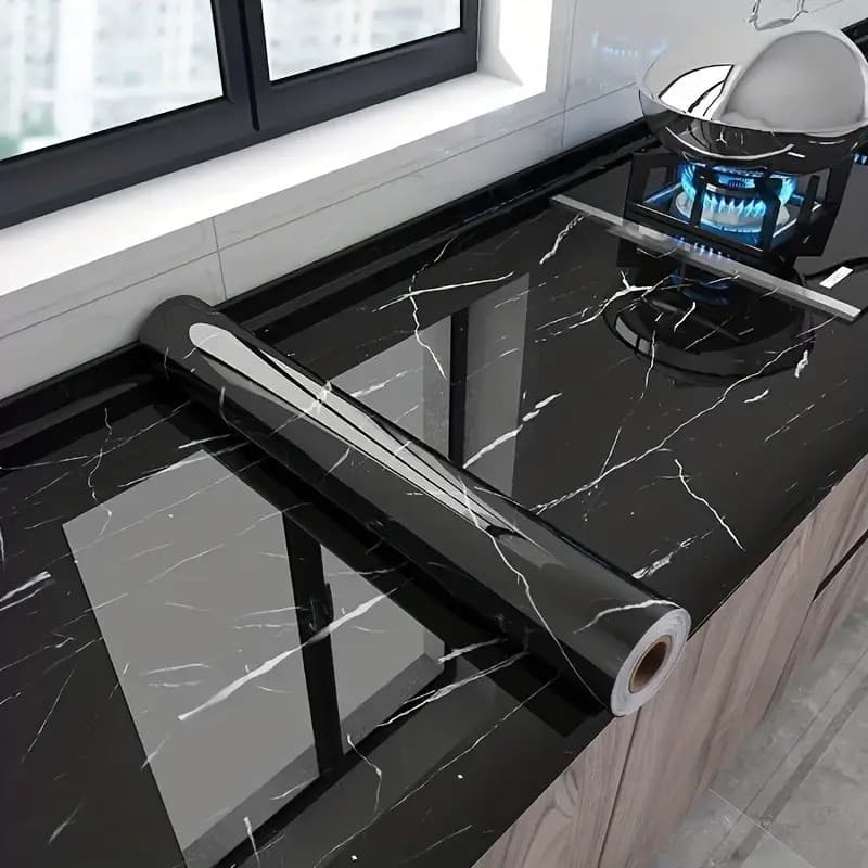 Papel De Parede Adesivo 20 Metrosx60cm Marmore preto