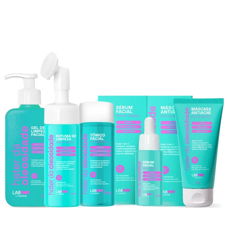 Linha Hater Da Oleosidade -Espuma de Limpeza, Tônico, Sérum, Gel de Limpeza ou Máscara Labotrat