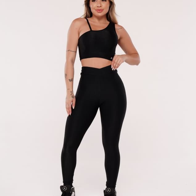 Conjunto Canelado Feminino Fitness Academia Gloss