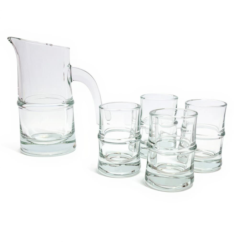 Conjunto Mini Jarra com 4 Copos Miniatura de Vidro Ideal Para Shot Presentes Decoração