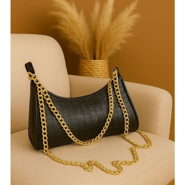 Bolsa Transversal Feminina Crossbody Inspiração Zadig 2 Alça de Corrente It Girls Corrente Dupla