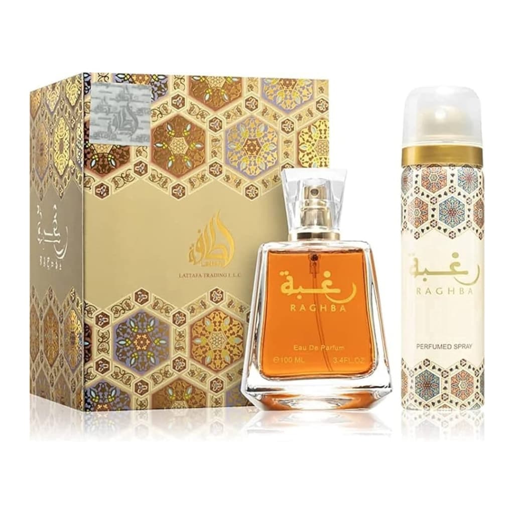 Perfume Arabe RAGHBA 100ML EDP+ Spray 50ML: explosão gourmand irresistível