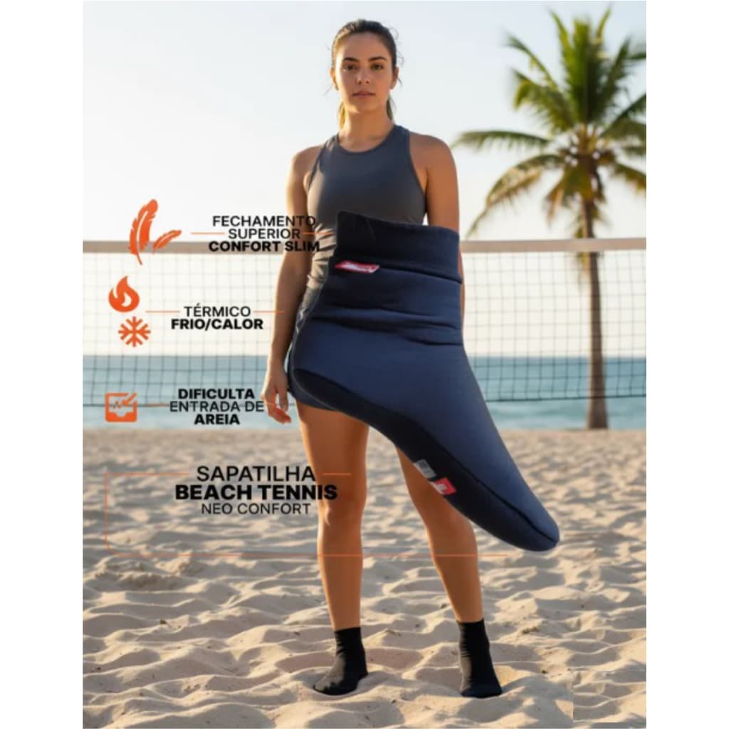 Meia Sapatilha Beach Tennis Areia Volei Futvolei Neoprene Antitermica Hibrida