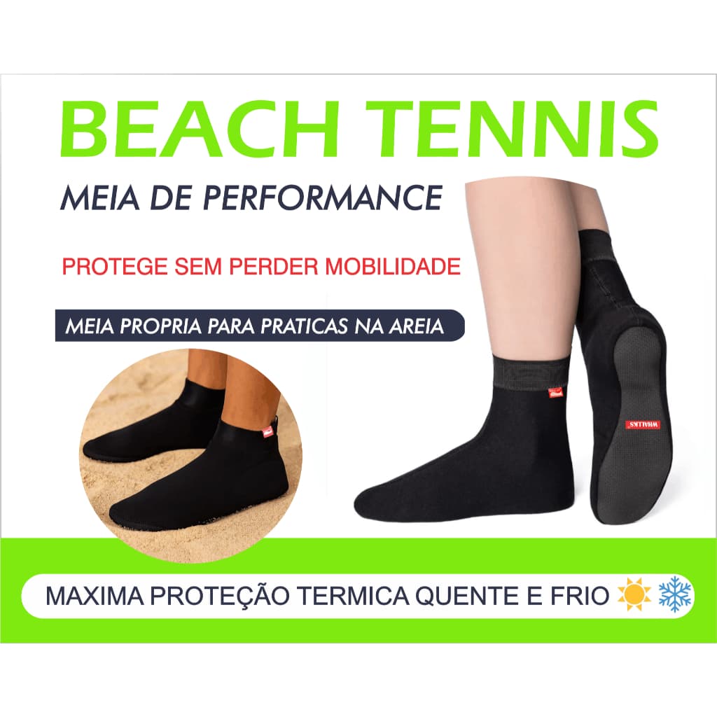 Sapatilha Beach Tennis Meia Neoprene Volei Praia Areia Futvolei Hibrida Antitermica