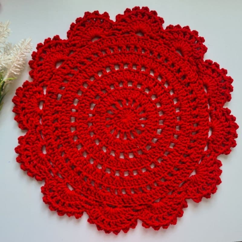 Kit 10 peças Sousplat em Croche 34cm | Diversas Cores