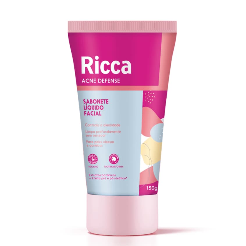 Sabonete Facial Ricca Acne Defense 150g – Limpeza de Pele Oleosa e com Espinhas