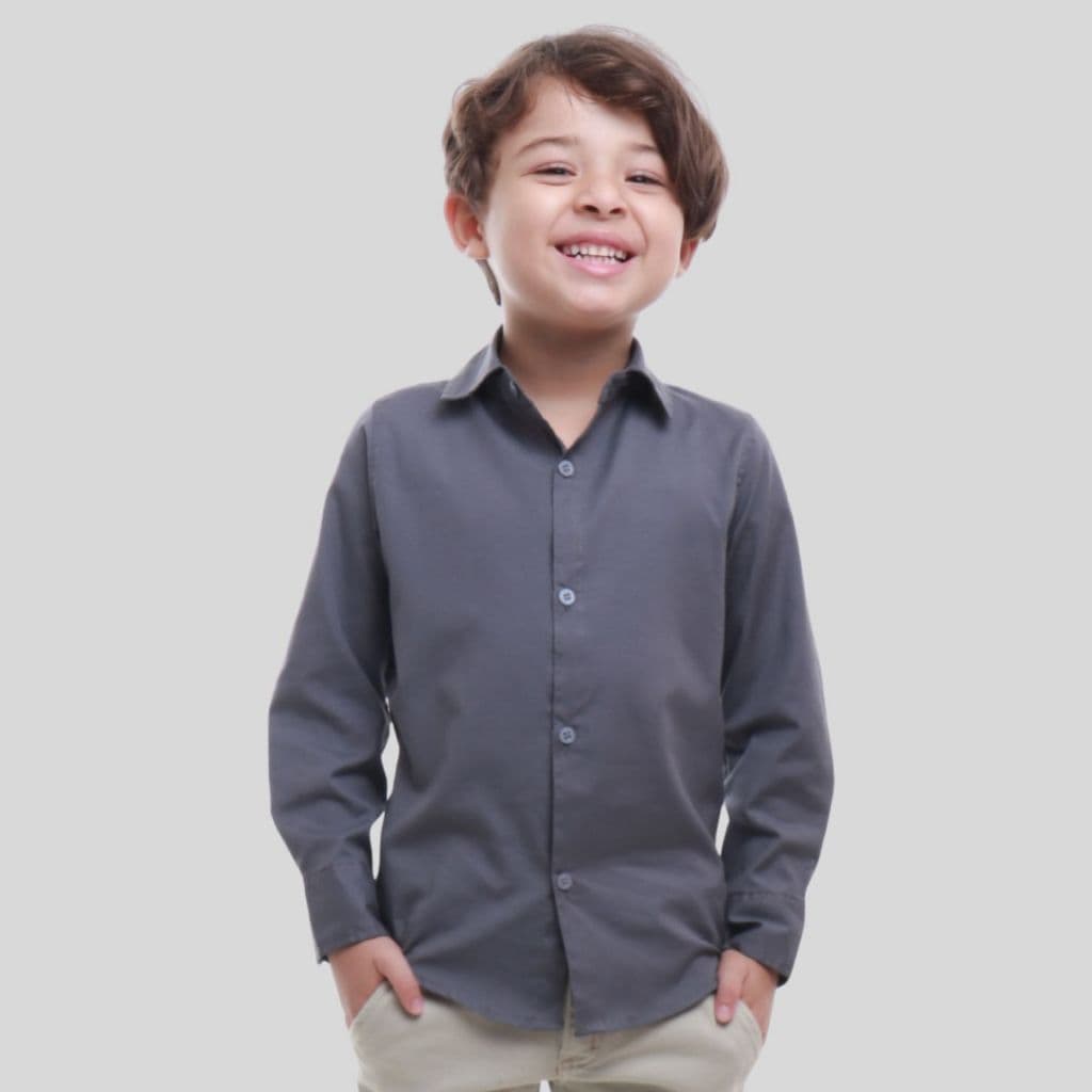 Camisa Social Masculina Infantil Manga Longa Diversas Cores Festa Casamento Batizado
