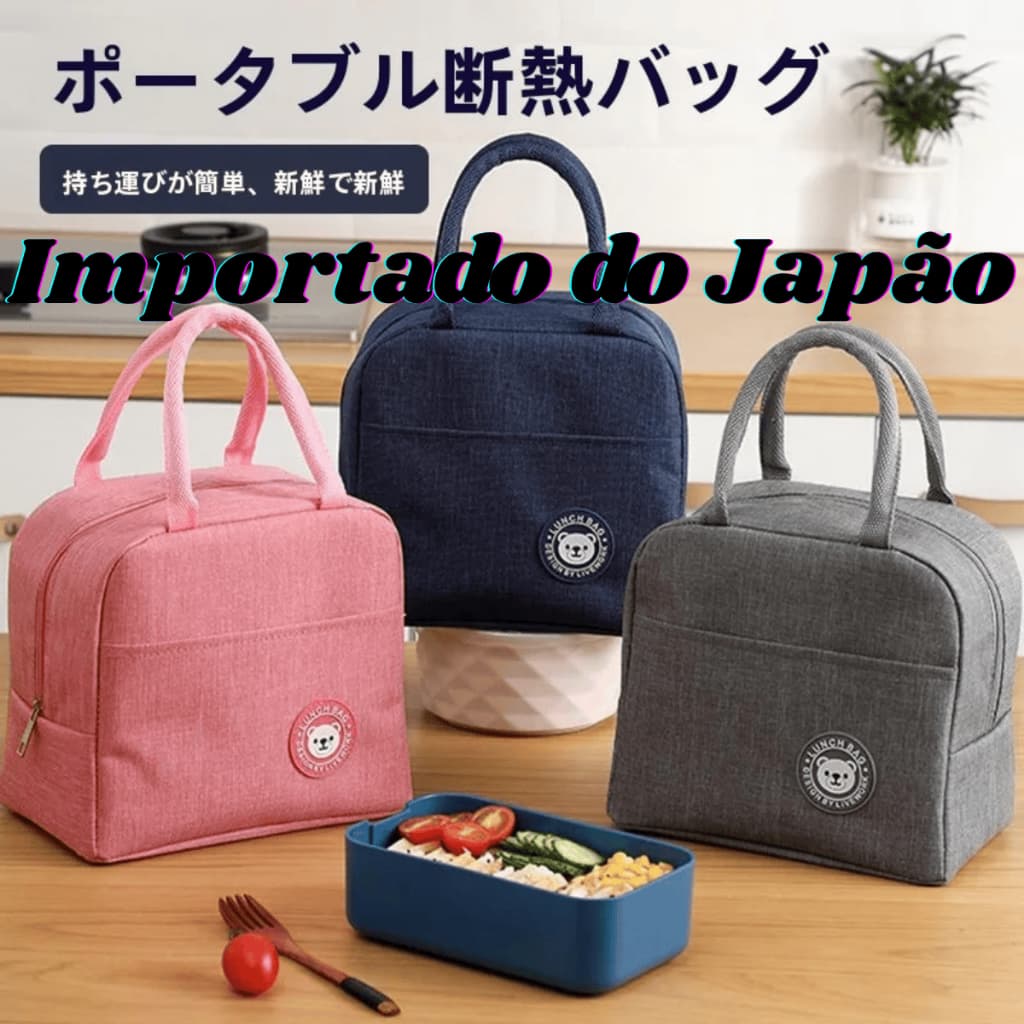 Bolsa Térmica Japonesa Importada Alta Qualidade Isotérmica para Marmita Almoço e Viagem