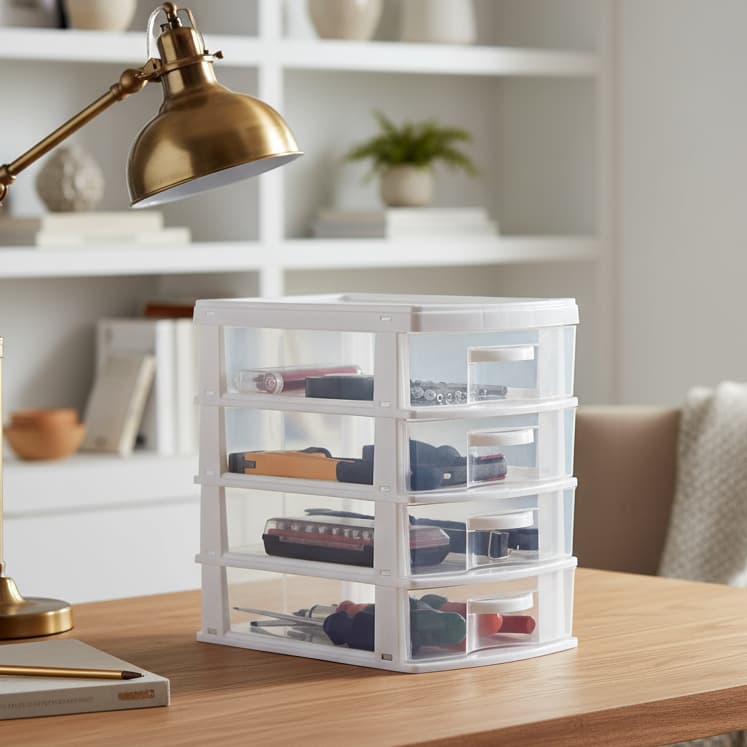 Gaveteiro Plastico Organizador Pequeno 4 Gavetas - Jaguar
