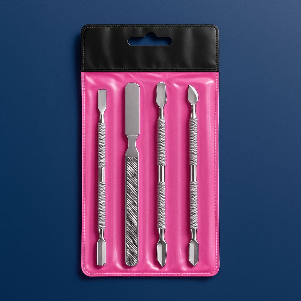 Kit 4 Espátulas de Inox para Unhas - Utensílios de Manicure,