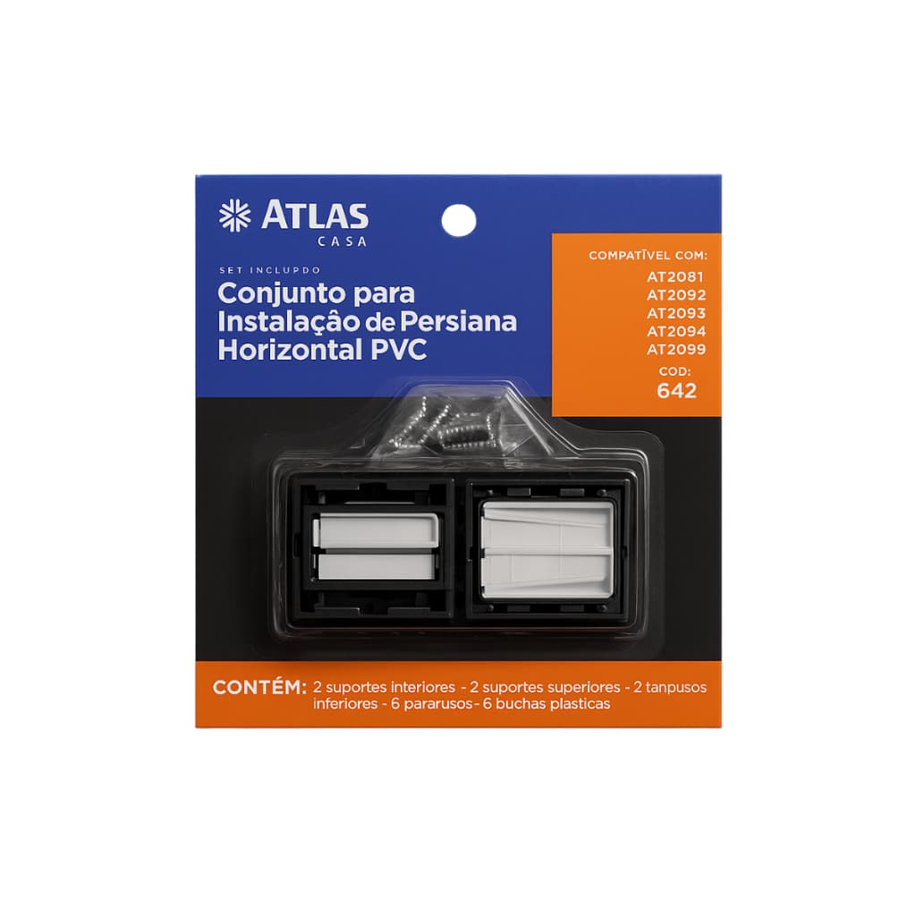 Kit de Acessórios Para Instalação de Persiana Pvc 25mm com Buchas e Parafusos