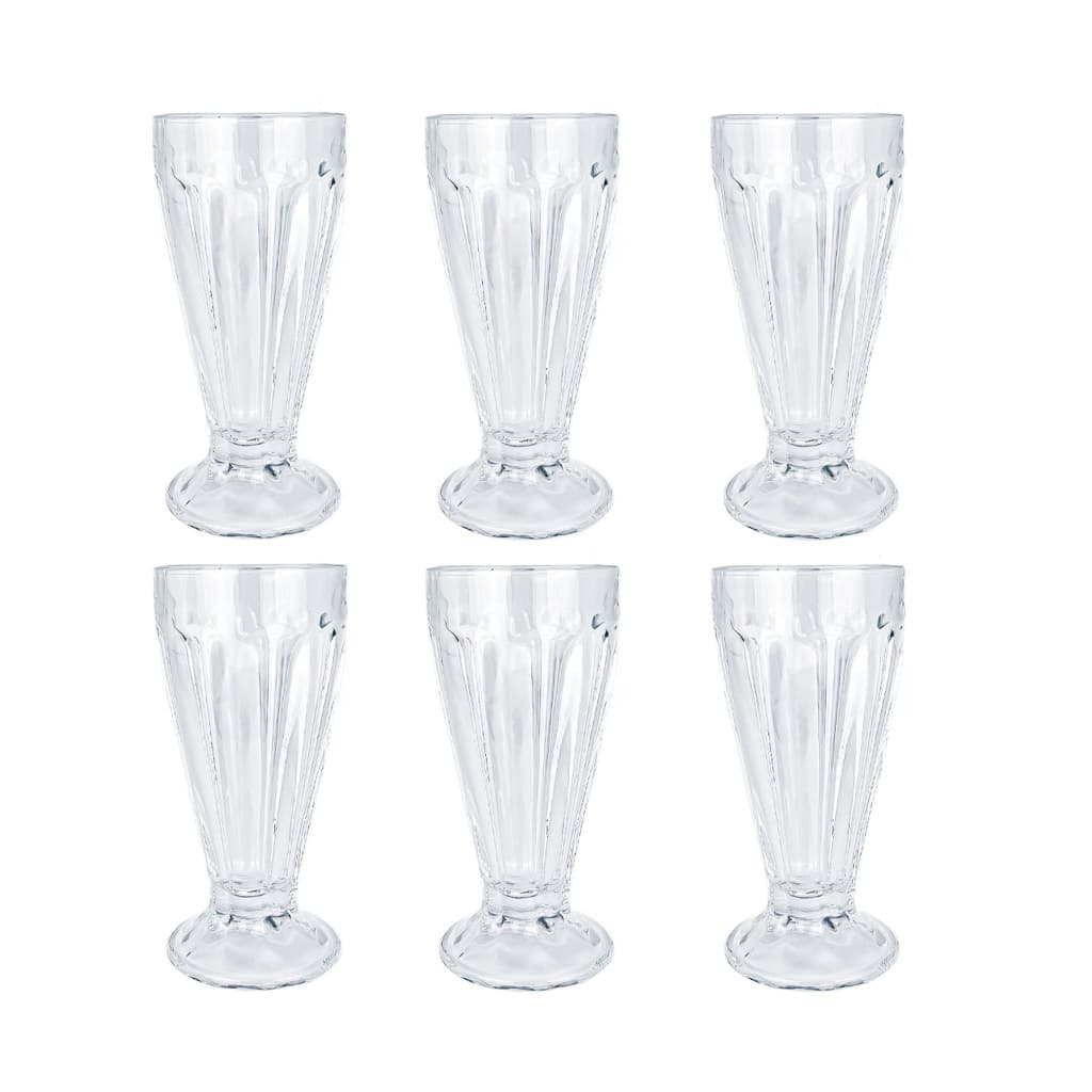 Jogo Copos Milk Shake Vidro Nix Glass 376ml Kit 4 Ou 6 Unidades 18x9cm Para Milk Shake Sucos Drinks Vitaminas Sobremesas