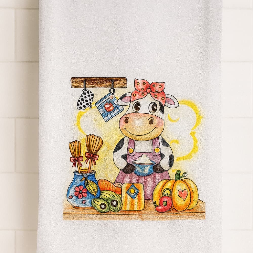 Kit 5 Panos de Prato Algodão Pé de Galinha 70x45cm Ultra Absorvente Estampas Sortidas